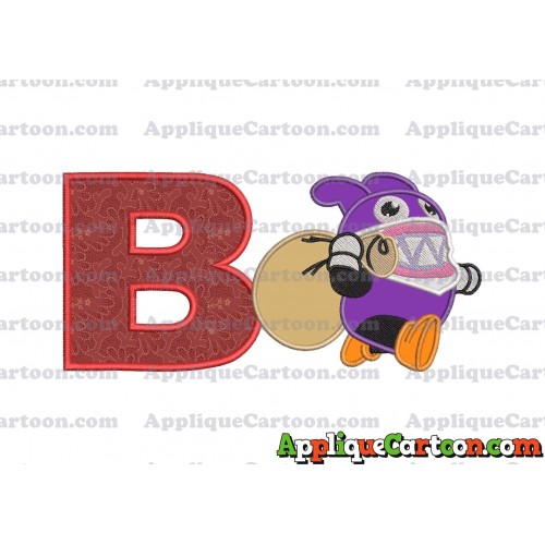 Nabbit Super Mario Applique Embroidery Design With Alphabet B