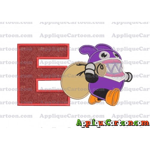 Nabbit Super Mario Applique Embroidery Design With Alphabet E