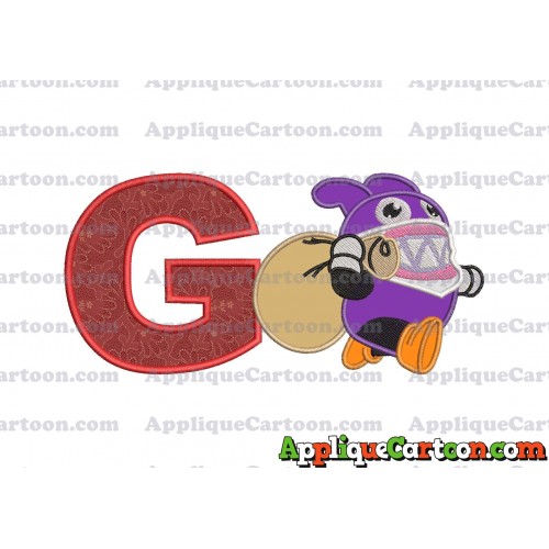 Nabbit Super Mario Applique Embroidery Design With Alphabet G