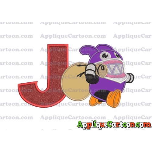 Nabbit Super Mario Applique Embroidery Design With Alphabet J
