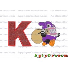 Nabbit Super Mario Applique Embroidery Design With Alphabet K