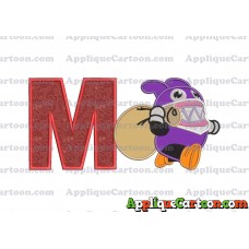 Nabbit Super Mario Applique Embroidery Design With Alphabet M