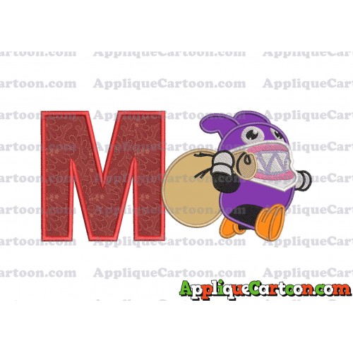 Nabbit Super Mario Applique Embroidery Design With Alphabet M