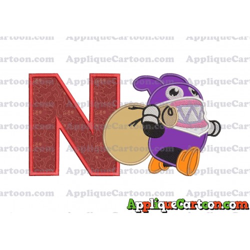 Nabbit Super Mario Applique Embroidery Design With Alphabet N