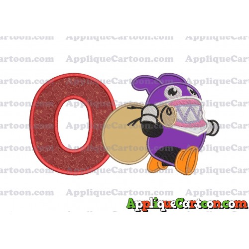 Nabbit Super Mario Applique Embroidery Design With Alphabet O