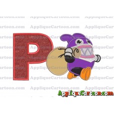 Nabbit Super Mario Applique Embroidery Design With Alphabet P