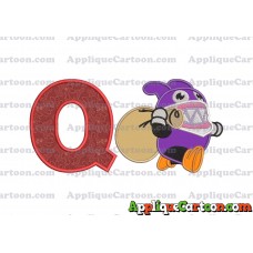 Nabbit Super Mario Applique Embroidery Design With Alphabet Q