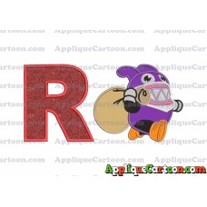 Nabbit Super Mario Applique Embroidery Design With Alphabet R