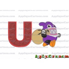 Nabbit Super Mario Applique Embroidery Design With Alphabet U