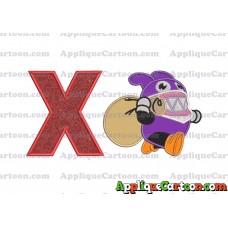 Nabbit Super Mario Applique Embroidery Design With Alphabet X
