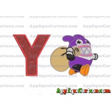 Nabbit Super Mario Applique Embroidery Design With Alphabet Y