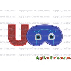 Night Ninja Pj Masks Applique 01 Embroidery Design With Alphabet U