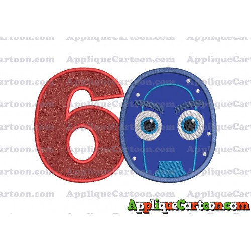 Night Ninja Pj Masks Applique 02 Embroidery Design Birthday Number 6