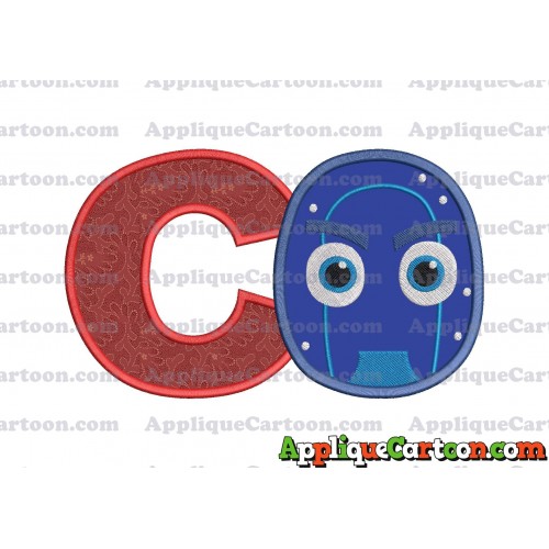 Night Ninja Pj Masks Applique 02 Embroidery Design With Alphabet C