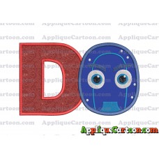 Night Ninja Pj Masks Applique 02 Embroidery Design With Alphabet D