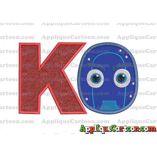 Night Ninja Pj Masks Applique 02 Embroidery Design With Alphabet K