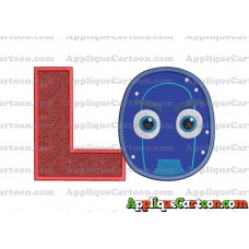 Night Ninja Pj Masks Applique 02 Embroidery Design With Alphabet L