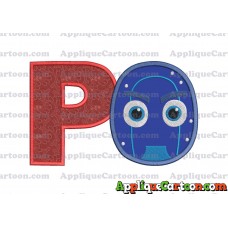 Night Ninja Pj Masks Applique 02 Embroidery Design With Alphabet P