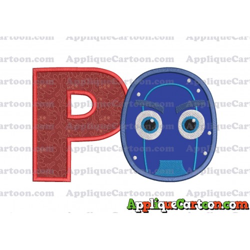 Night Ninja Pj Masks Applique 02 Embroidery Design With Alphabet P