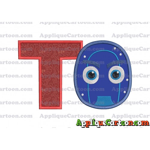 Night Ninja Pj Masks Applique 02 Embroidery Design With Alphabet T