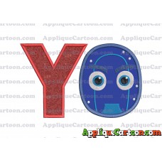 Night Ninja Pj Masks Applique 02 Embroidery Design With Alphabet Y