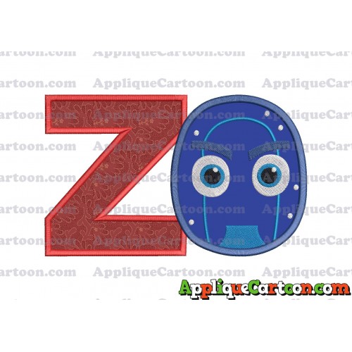 Night Ninja Pj Masks Applique 02 Embroidery Design With Alphabet Z