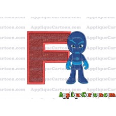 Night Ninja Pj Masks Applique 03 Embroidery Design With Alphabet F