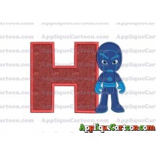 Night Ninja Pj Masks Applique 03 Embroidery Design With Alphabet H