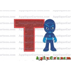 Night Ninja Pj Masks Applique 03 Embroidery Design With Alphabet T
