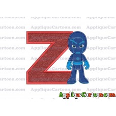 Night Ninja Pj Masks Applique 03 Embroidery Design With Alphabet Z