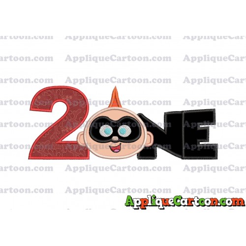 ONE Jack Jack Parr The Incredibles Applique Embroidery Design Birthday Number 2