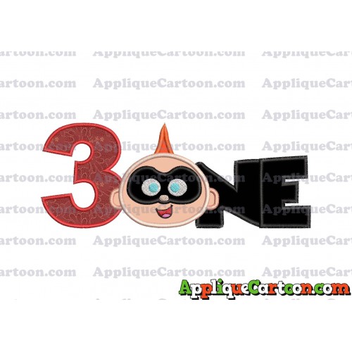 ONE Jack Jack Parr The Incredibles Applique Embroidery Design Birthday Number 3