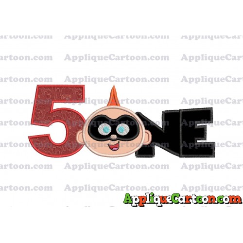 ONE Jack Jack Parr The Incredibles Applique Embroidery Design Birthday Number 5