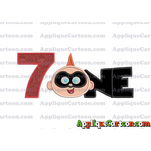 ONE Jack Jack Parr The Incredibles Applique Embroidery Design Birthday Number 7