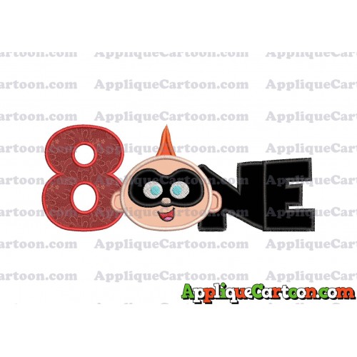 ONE Jack Jack Parr The Incredibles Applique Embroidery Design Birthday Number 8