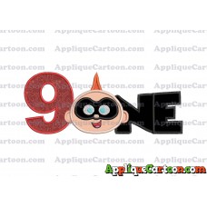 ONE Jack Jack Parr The Incredibles Applique Embroidery Design Birthday Number 9