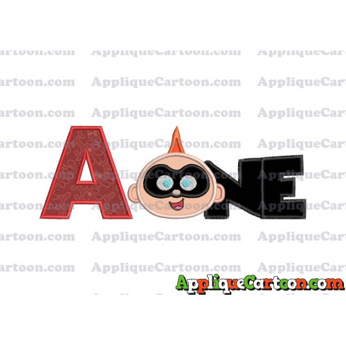 ONE Jack Jack Parr The Incredibles Applique Embroidery Design With Alphabet A