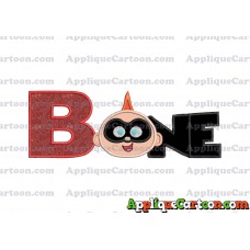ONE Jack Jack Parr The Incredibles Applique Embroidery Design With Alphabet B