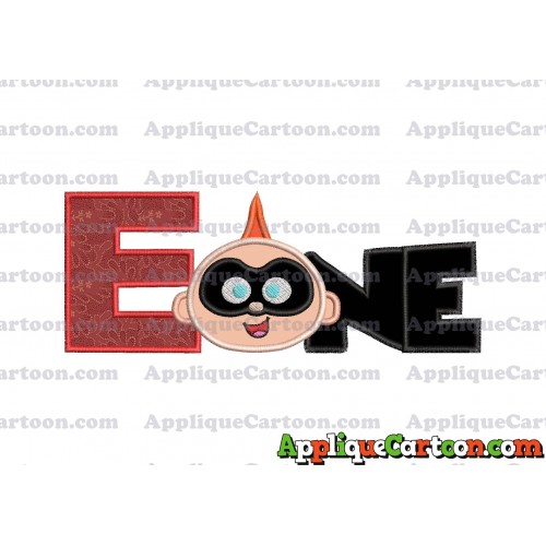 ONE Jack Jack Parr The Incredibles Applique Embroidery Design With Alphabet E