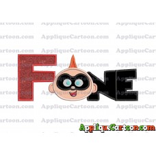 ONE Jack Jack Parr The Incredibles Applique Embroidery Design With Alphabet F