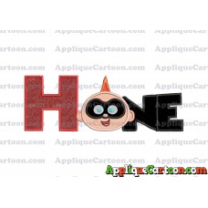 ONE Jack Jack Parr The Incredibles Applique Embroidery Design With Alphabet H