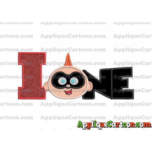 ONE Jack Jack Parr The Incredibles Applique Embroidery Design With Alphabet I