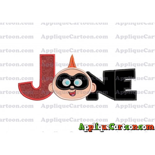 ONE Jack Jack Parr The Incredibles Applique Embroidery Design With Alphabet J