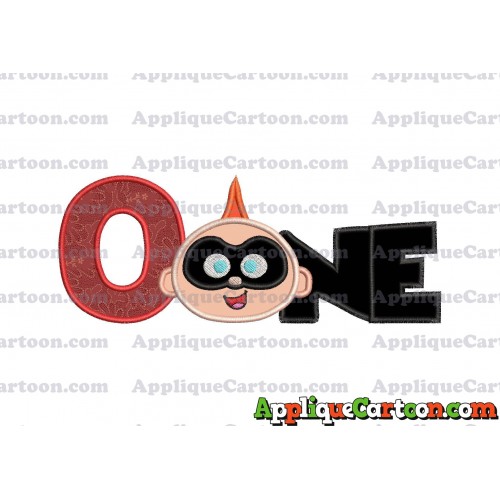ONE Jack Jack Parr The Incredibles Applique Embroidery Design With Alphabet O