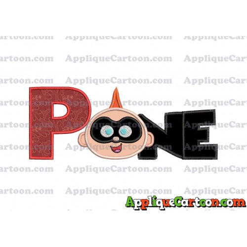 ONE Jack Jack Parr The Incredibles Applique Embroidery Design With Alphabet P