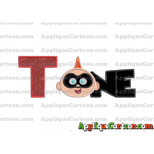 ONE Jack Jack Parr The Incredibles Applique Embroidery Design With Alphabet T