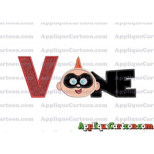 ONE Jack Jack Parr The Incredibles Applique Embroidery Design With Alphabet V