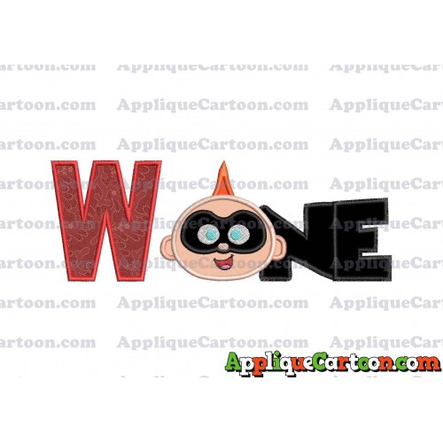 ONE Jack Jack Parr The Incredibles Applique Embroidery Design With Alphabet W