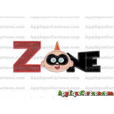 ONE Jack Jack Parr The Incredibles Applique Embroidery Design With Alphabet Z