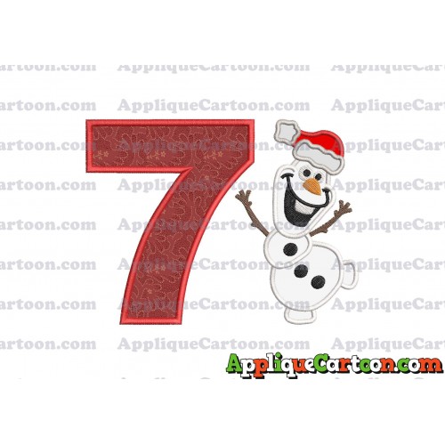 Olaf Frozen Applique 01 Embroidery Design Birthday Number 7